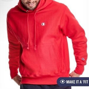Champion red reverse weave hoodie